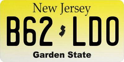 NJ license plate B62LDO