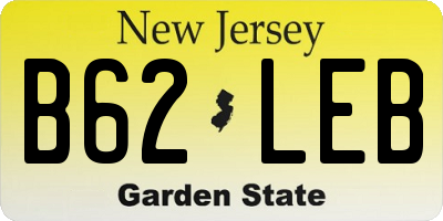 NJ license plate B62LEB