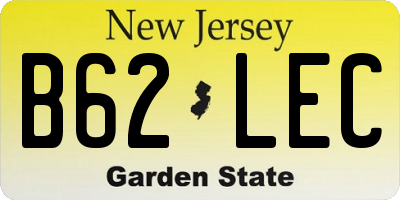 NJ license plate B62LEC