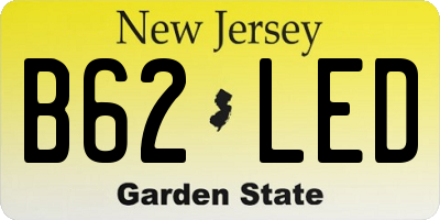 NJ license plate B62LED
