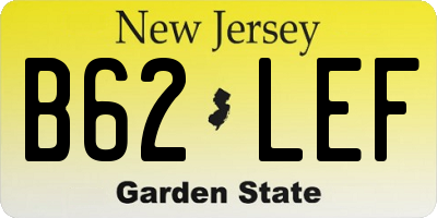 NJ license plate B62LEF