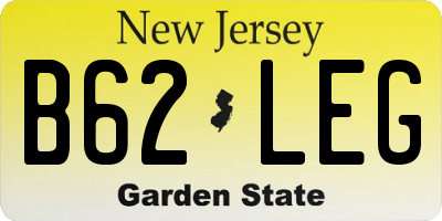 NJ license plate B62LEG
