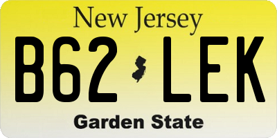 NJ license plate B62LEK