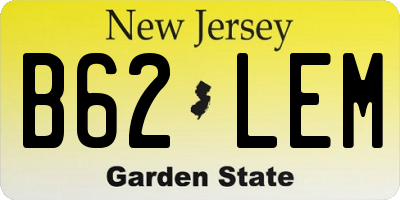 NJ license plate B62LEM
