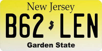 NJ license plate B62LEN