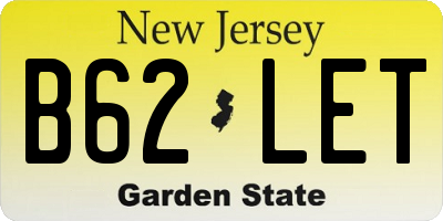 NJ license plate B62LET