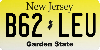 NJ license plate B62LEU