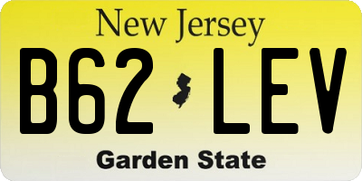 NJ license plate B62LEV