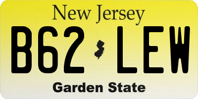 NJ license plate B62LEW