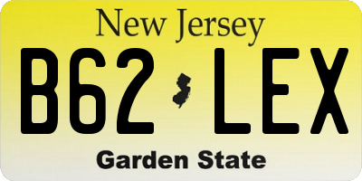 NJ license plate B62LEX