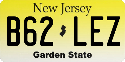NJ license plate B62LEZ