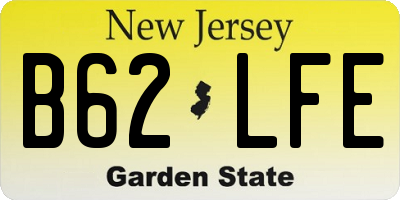 NJ license plate B62LFE