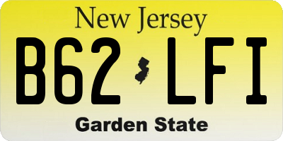 NJ license plate B62LFI