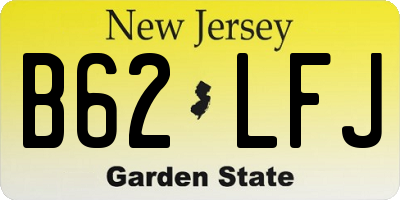 NJ license plate B62LFJ