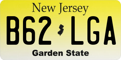 NJ license plate B62LGA