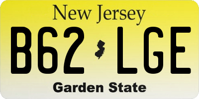 NJ license plate B62LGE