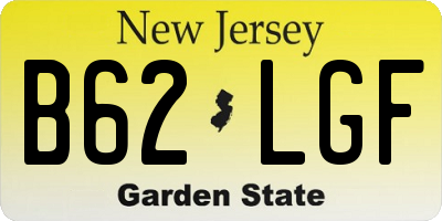 NJ license plate B62LGF