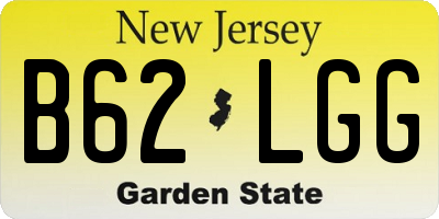 NJ license plate B62LGG