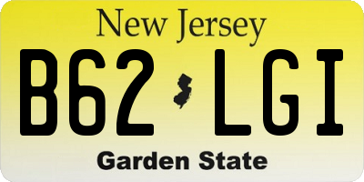 NJ license plate B62LGI