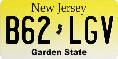 NJ license plate B62LGV