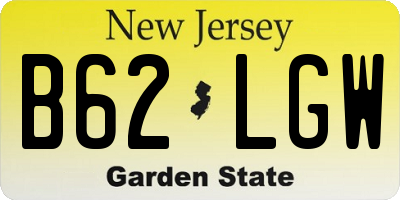 NJ license plate B62LGW
