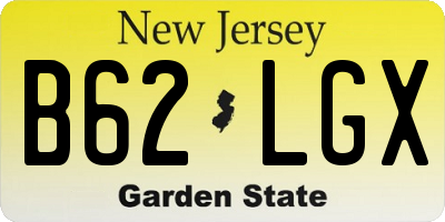 NJ license plate B62LGX