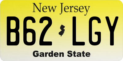 NJ license plate B62LGY