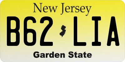 NJ license plate B62LIA