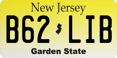 NJ license plate B62LIB