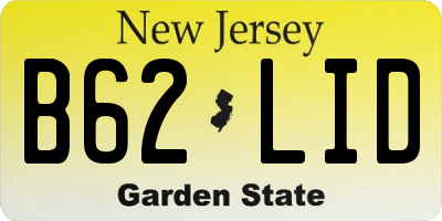 NJ license plate B62LID