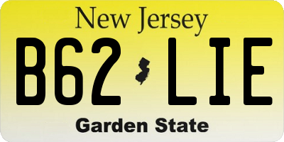 NJ license plate B62LIE