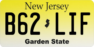 NJ license plate B62LIF