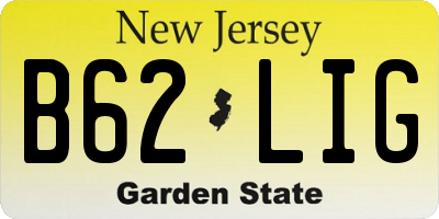 NJ license plate B62LIG