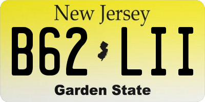 NJ license plate B62LII