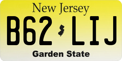 NJ license plate B62LIJ