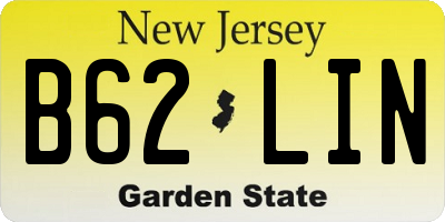 NJ license plate B62LIN