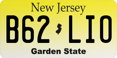 NJ license plate B62LIO