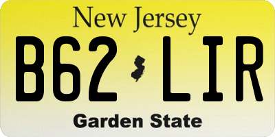 NJ license plate B62LIR