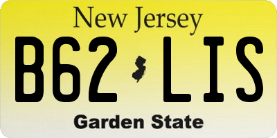 NJ license plate B62LIS