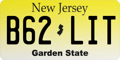 NJ license plate B62LIT