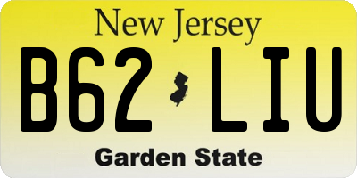 NJ license plate B62LIU
