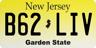 NJ license plate B62LIV