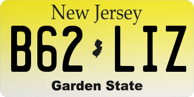 NJ license plate B62LIZ