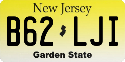 NJ license plate B62LJI
