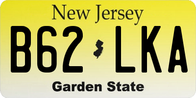 NJ license plate B62LKA
