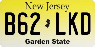 NJ license plate B62LKD