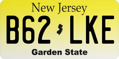 NJ license plate B62LKE