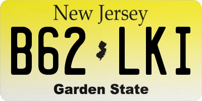 NJ license plate B62LKI