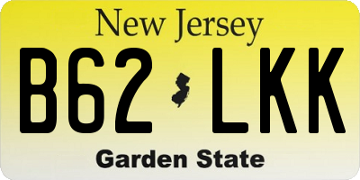 NJ license plate B62LKK