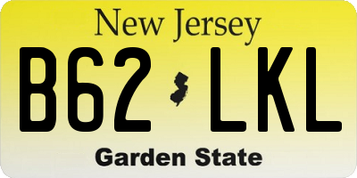 NJ license plate B62LKL
